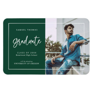 Magnet Flexible Simple Handwritten Script Graduation Announcement