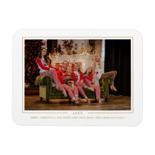 Magnet Flexible Simple Joyeux Noël Monogramme Famille de photos