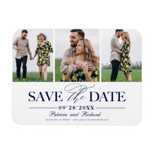 Magnet Flexible Simple Mariage Élégant Enregistrer La Date 3 Photo