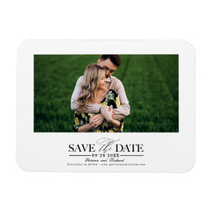 Magnet Flexible Simple Mariage Élégant Enregistrer La Date Photo