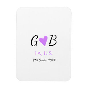 Magnet Flexible SIMPLE MINIMAL ajoutez le nom de votre couple nom 