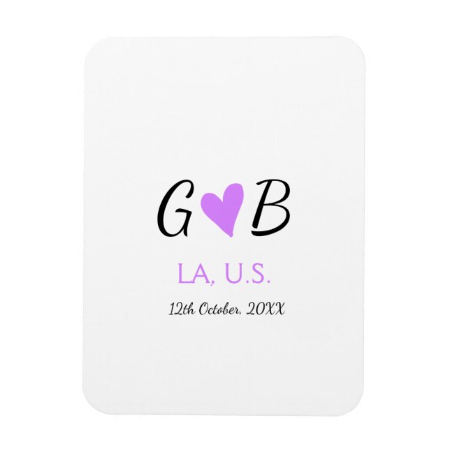 Magnet Flexible SIMPLE MINIMAL ajoutez le nom de votre couple nom  (Vertical)