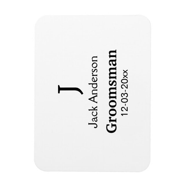 Magnet Flexible SIMPLE MINIMAL ajoutez votre nom témoin personnali (Vertical)