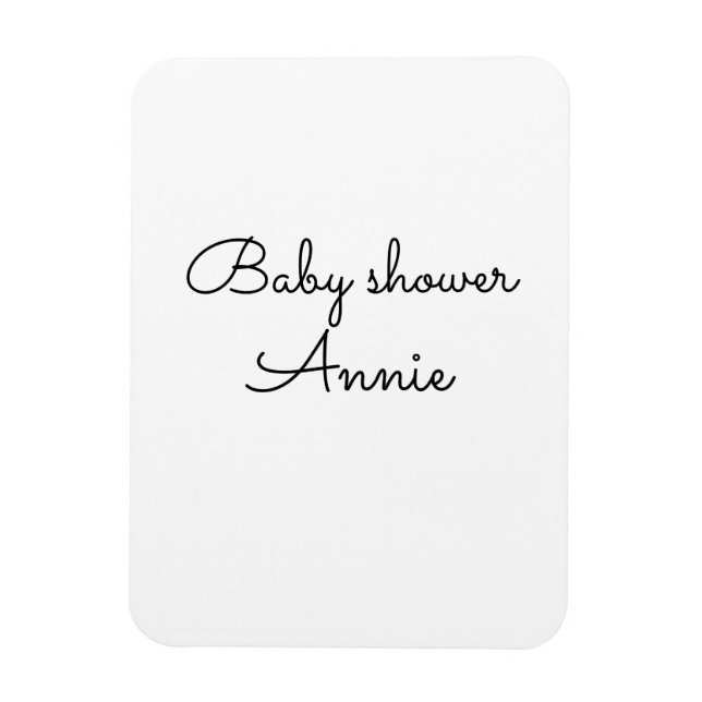 Magnet Flexible simple minimum ajouter votre nom baby shower texte (Vertical)