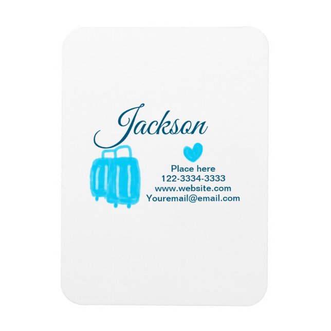 Magnet Flexible Simple minimum ajouter votre nom texte place ville (Vertical)