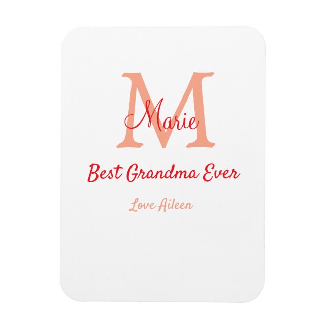 Magnet Flexible simple minimum meilleur grand-mère jamais rouge mo (Vertical)