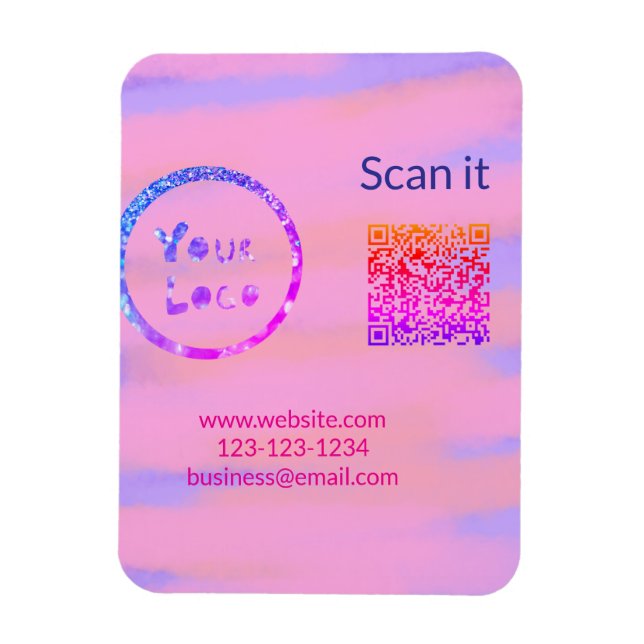 Magnet Flexible Simple minimum q r code ajouter logo code d'analys (Vertical)