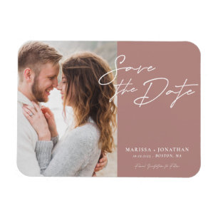 Magnet Flexible Simple mode Script Photo Save The Date Wedding