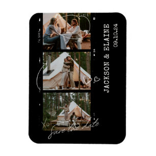 Magnet Flexible Simple Moderne Bande de Photo Enregistrer la Date