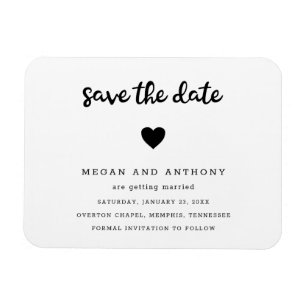 Magnet Flexible Simple moderne mignon mariage coeur Enregistrer la
