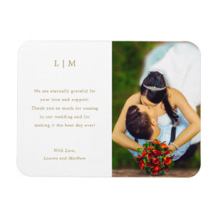 Magnet Flexible Simple or blanc Monogramme photo Mariage magnétiqu