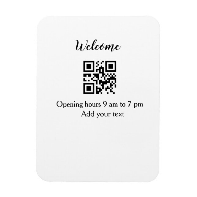 Magnet Flexible Simple ouverture de bienvenue code-barres QR ajout (Vertical)