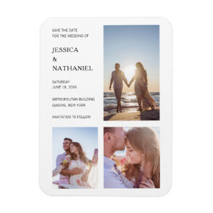 Magnet Flexible Simple photo blanche Collage Mariage moderne