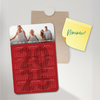 Magnet Flexible Simple Rouge 2023 Calendrier Minimaliste photo de 