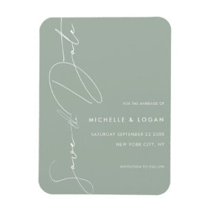 Magnet Flexible Simple Sage Vert Moderne Script manuscrit