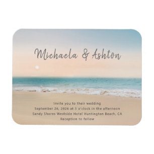 Magnet Flexible Simple Sandy Beach Wedding Invitation