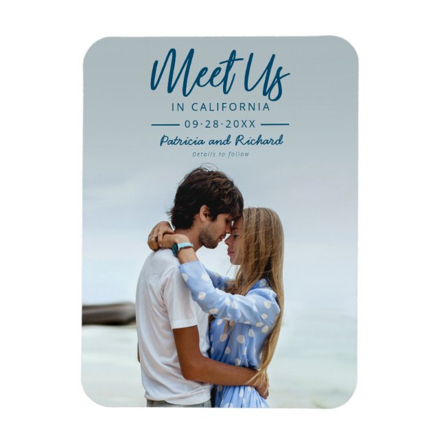 Magnet Flexible Simple Script Rencontrons-nous dans la photo de sa (Vertical)