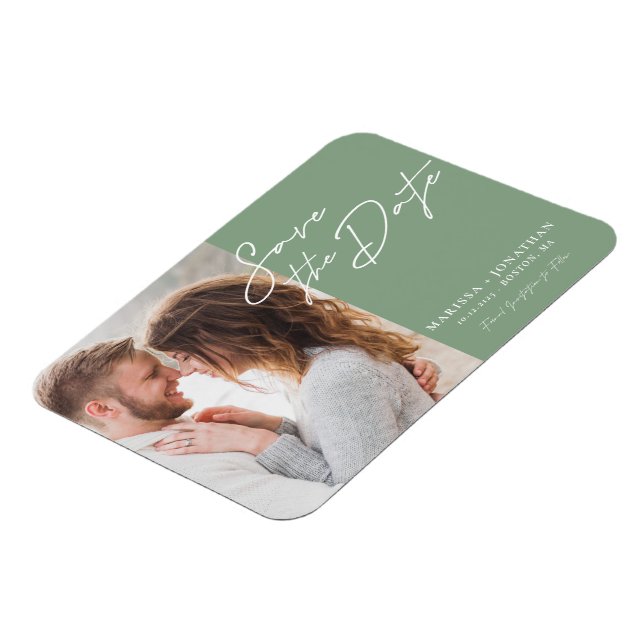 Magnet Flexible Simple typographie moderne Photo Save The Date  (Côté Gauche)