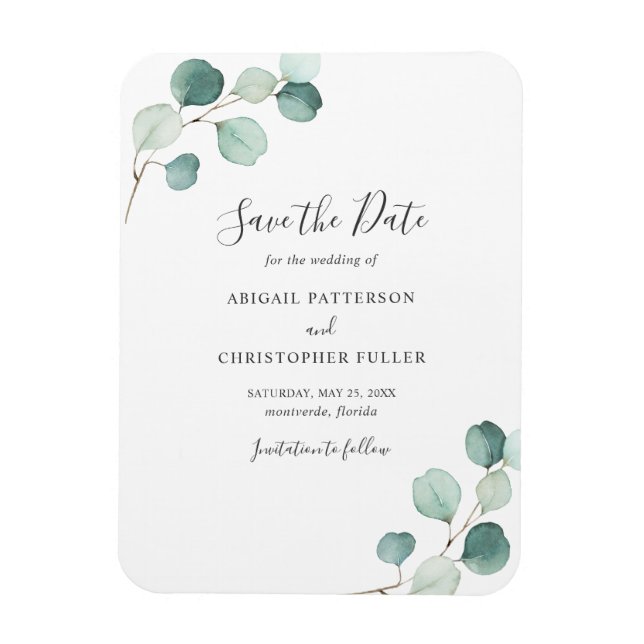 Magnet Flexible Simple végétation Eucalyptus Mariage Enregistrez l (Vertical)
