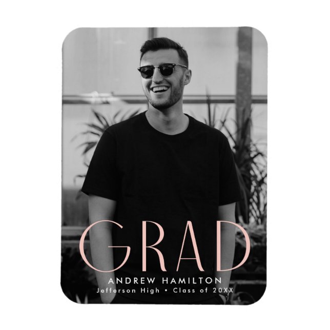 Magnet Flexible Simplicité moderne Blush Photo Graduation (Vertical)