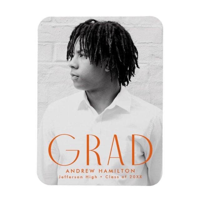 Magnet Flexible Simplicité moderne Orange Photo Graduation (Vertical)