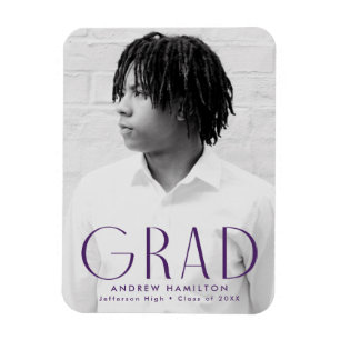 Magnet Flexible Simplicité moderne Purple Photo Graduation