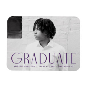 Magnet Flexible Simplicité moderne Purple Photo Graduation