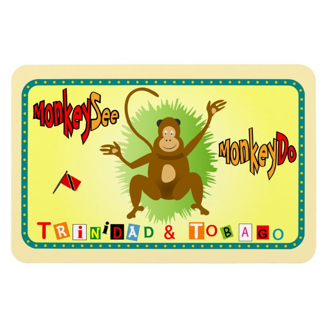 Magnet Flexible Singe de Trinité-et-Tobago Voir singe Do (Horizontal)
