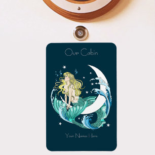 Magnet Flexible Sirène Blonde Lune Fantaisie Art Déco Bateau de Cr