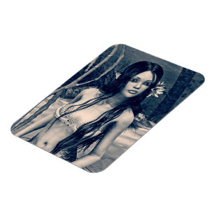 Magnet Flexible Sirène Vintage Photo Ancienne Fantaisie Artistique