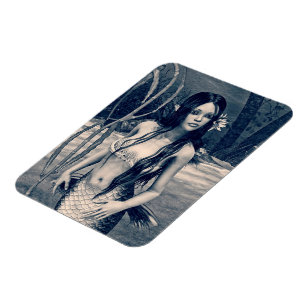 Magnet Flexible Sirène Vintage Photo Ancienne Fantaisie Artistique