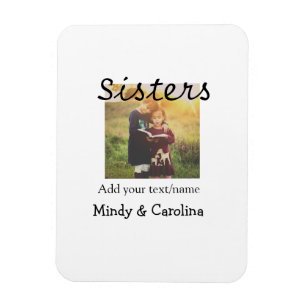 Magnet Flexible Sisters besties BFF ajouter nom de la photo nom fa