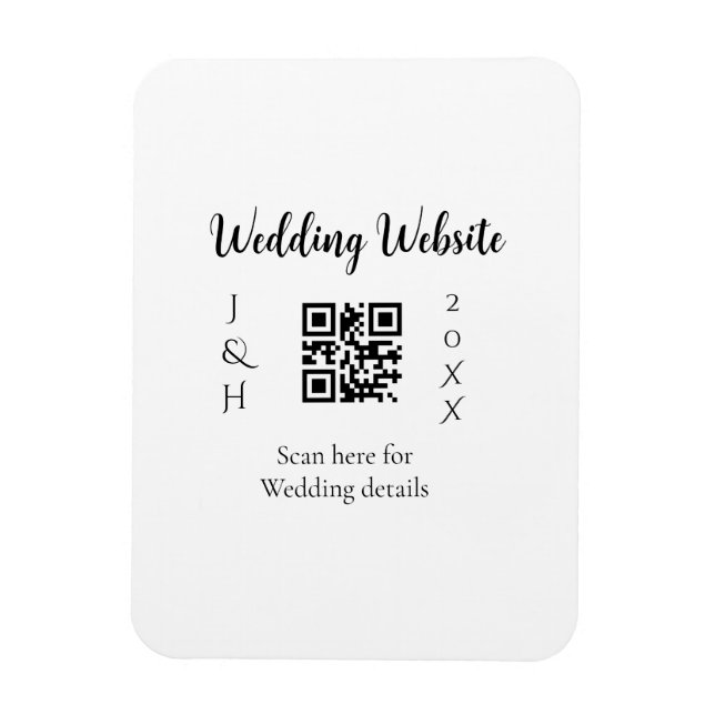 MAGNET FLEXIBLE SITE WEB DE MARIAGE SCAN QR NOM DU COUPLE ANNÉE SI (Vertical)