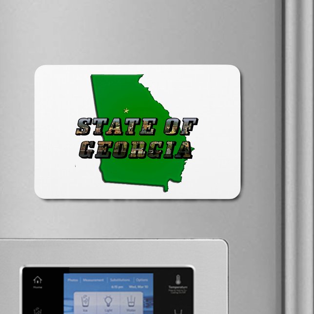 Magnet Flexible Situation de la Géorgie Plan Plan Plan Plan Plan e (State of Georgia Map Outline and Picture Text Magnet)