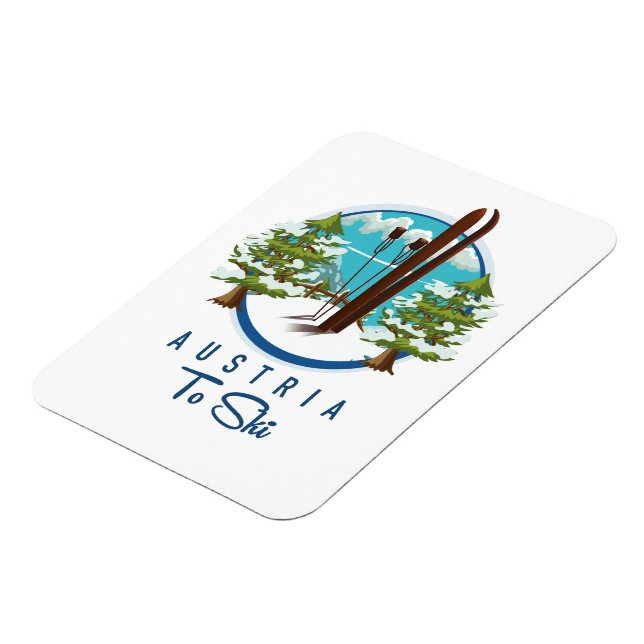 Magnet Flexible Ski, logo d'affiche de ski. (Côté Gauche)