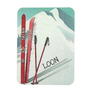 Magnet Flexible Ski NH Loon Mountain Ski Art Vintage