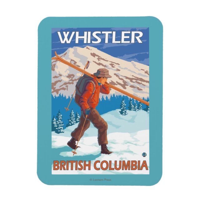 Magnet Flexible Skier transportant des skis de neige - Whistler, C (Vertical)