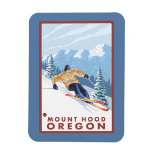 Magnet Flexible Skieur de neige de Downhhill - capot de bâti,