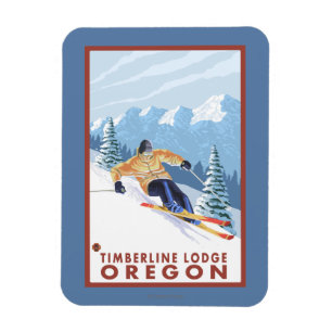Magnet Flexible Skieur de neige de Downhhill - loge de Timberline,