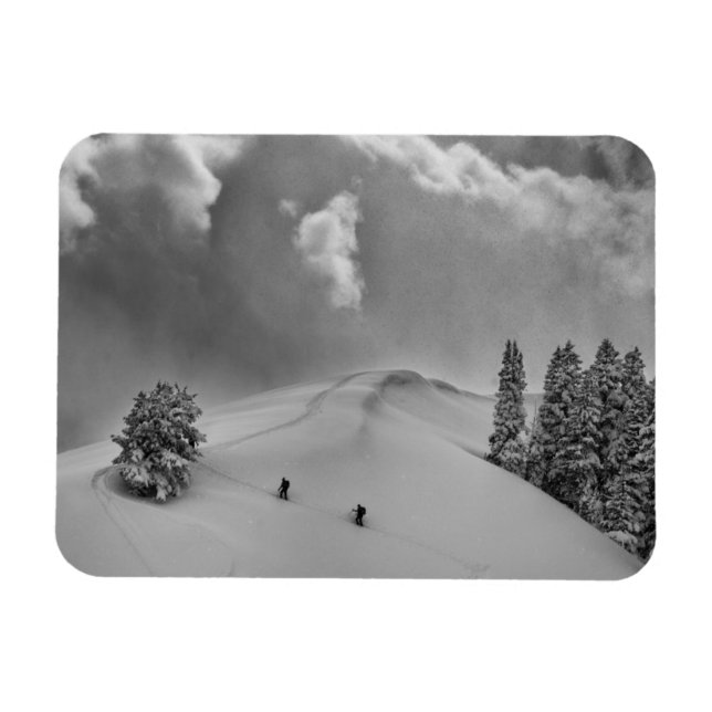 Magnet Flexible Skieurs de randonnée dans la poudreuse (Horizontal)