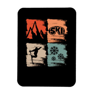 Magnet Flexible Skieurs faisant du ski Sports d'hiver