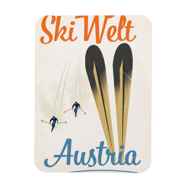 Magnet Flexible Skiwelt Autriche affiche de voyage ski (Vertical)