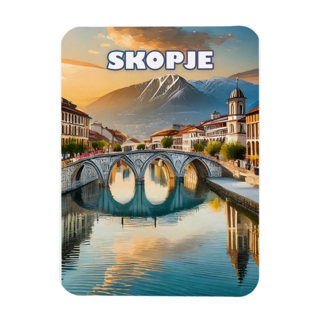 Magnet Flexible Skopje, cœur vibrant de la Macédoine du Nord (Vertical)