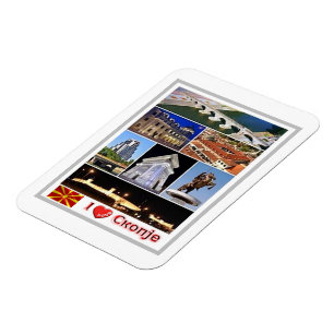 Magnet Flexible Skopje - Macédoine - I Love -