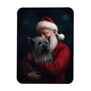 Magnet Flexible Skye Terrier avec Noël Festif du Père Noël