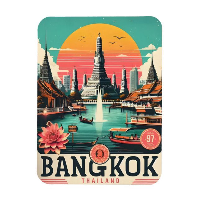 Magnet Flexible Skyline de Bangkok - Thailande cadeaux de voyage (Vertical)