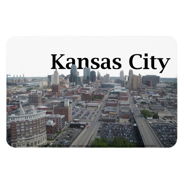 Magnet Flexible Skyline de Kansas City avec Kansas City dans le ci (Horizontal)