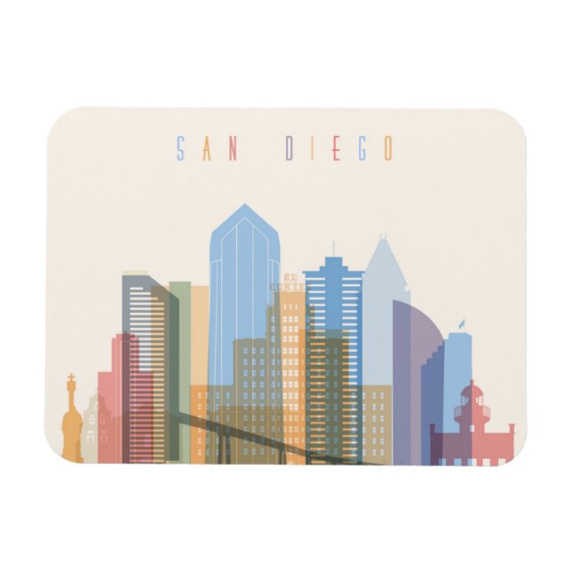 Magnet Flexible Skyline de la ville de San Diego (Horizontal)