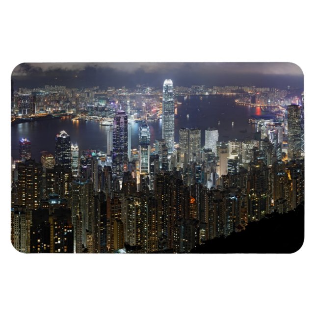 Magnet Flexible Skyline de nuit de Hong Kong (Horizontal)