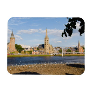 Magnet Flexible Skyline et rivière de la ville pittoresque d'Inve